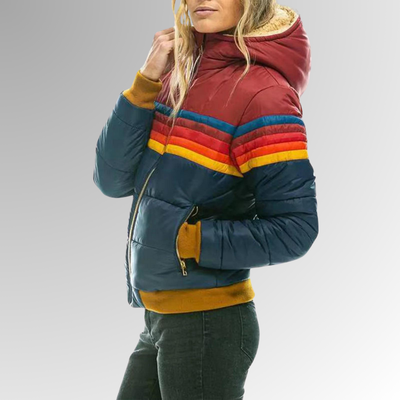 Dina™ - Chaqueta Acolchada Rainbow Retro