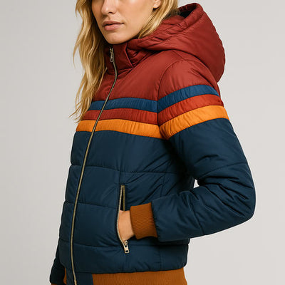 Dina™ - Chaqueta Acolchada Rainbow Retro