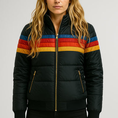 Dina™ - Chaqueta Acolchada Rainbow Retro