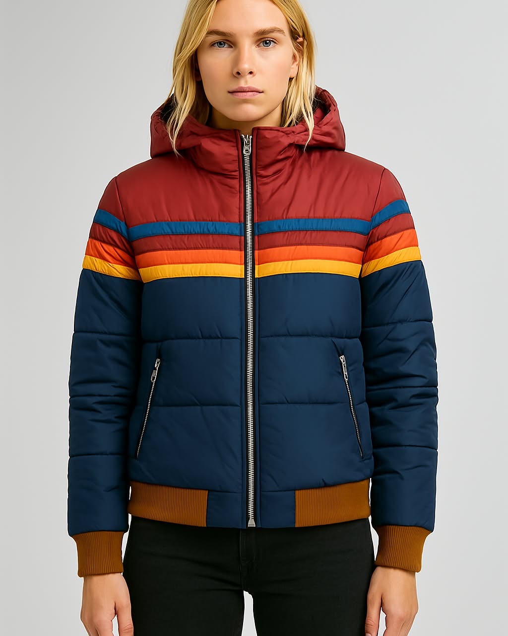 Dina™ - Chaqueta Acolchada Rainbow Retro