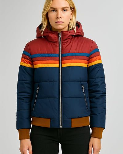 Dina™ - Chaqueta Acolchada Rainbow Retro