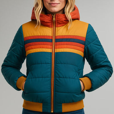 Dina™ - Chaqueta Acolchada Rainbow Retro