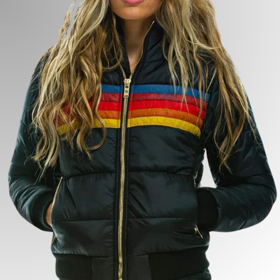 Dina™ - Chaqueta Acolchada Rainbow Retro