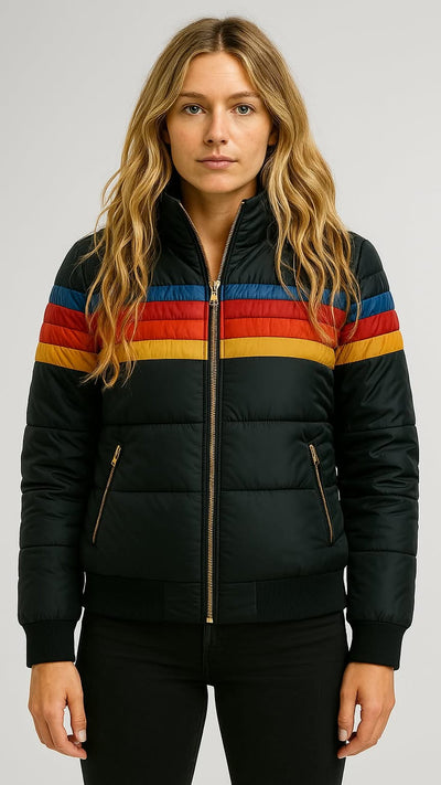 Dina™ - Chaqueta Acolchada Rainbow Retro