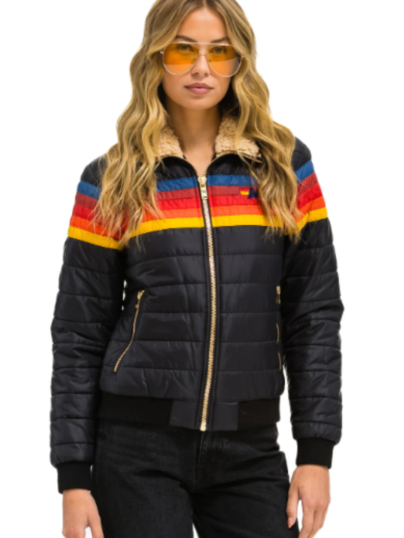 Dina™ - Chaqueta Acolchada Rainbow Retro
