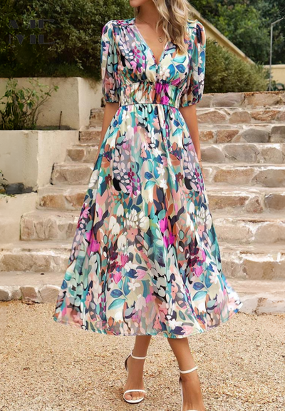 Violetta – Vestido Floral Sofisticado