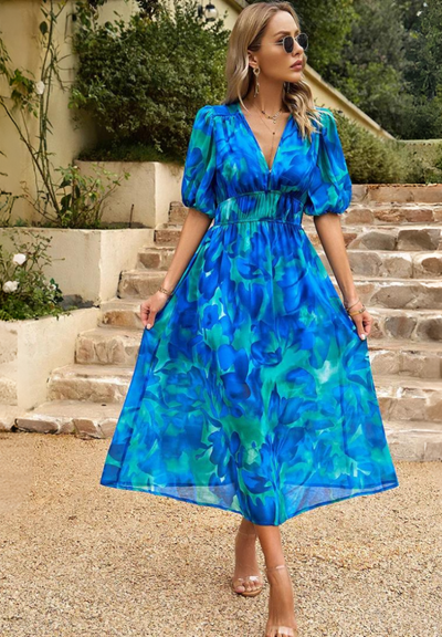 Violetta – Vestido Floral Sofisticado