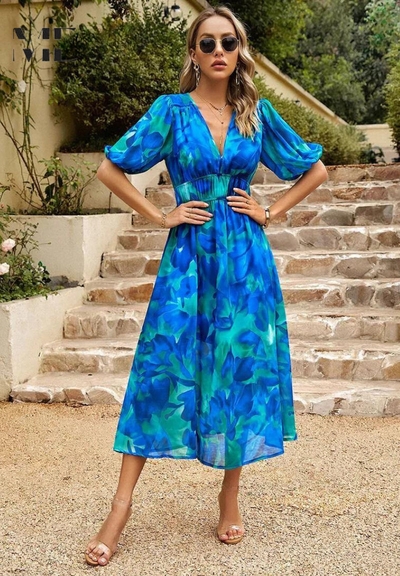 Violetta – Vestido Floral Sofisticado