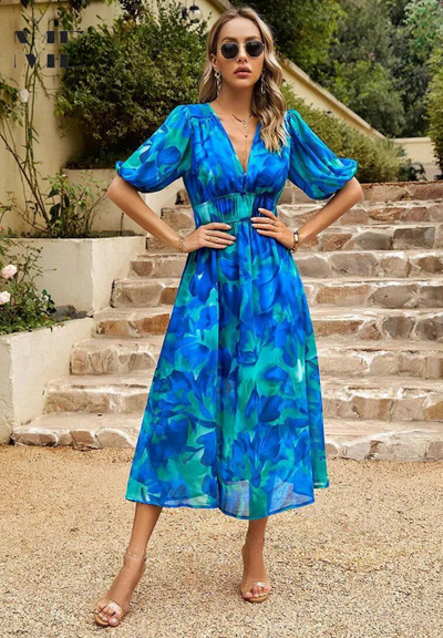 Violetta – Vestido Floral Sofisticado